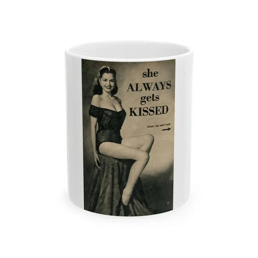 Jeanne Carmen #323 - Page 85 Page 1 of 5 with B&W Pin-Up Pic from PHOTO Digest Mag. Sept. '53 (Vintage Female Icon) White Coffee Mug 11oz - Go Mug Yourself