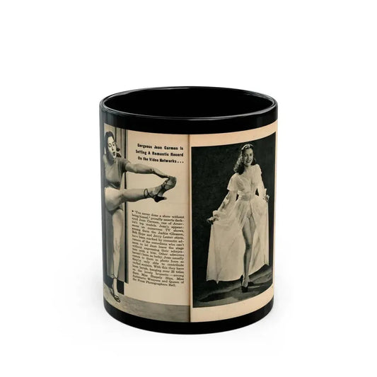 Jeanne Carmen #324 - Page 86 & 87 Pages 2 & 3 of 5 with 2 B&W Pin-Up Pics from PHOTO Digest Mag. Sept. '53 (Vintage Female Icon) Black Coffee Mug 11oz - Go Mug Yourself