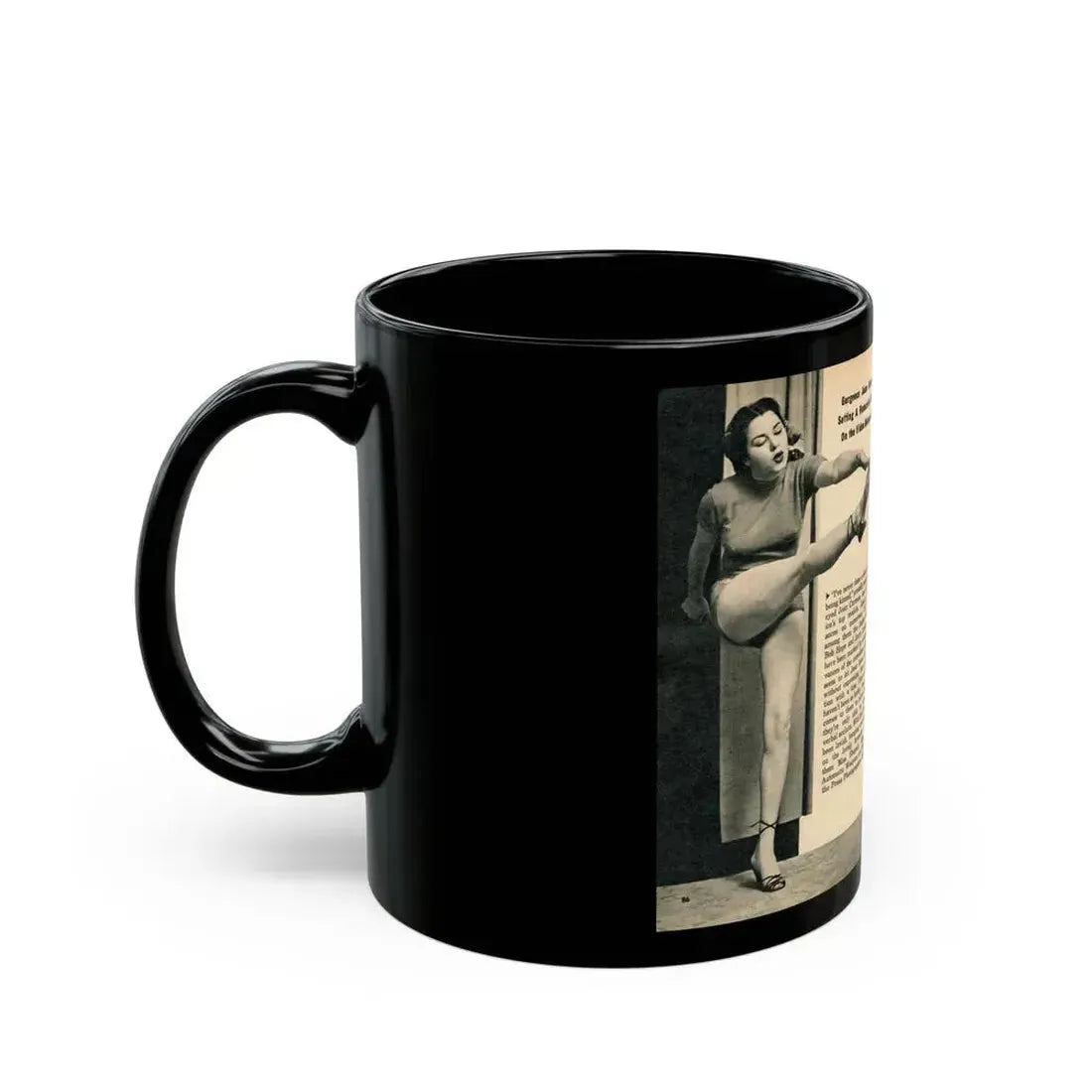 Jeanne Carmen #324 - Page 86 & 87 Pages 2 & 3 of 5 with 2 B&W Pin-Up Pics from PHOTO Digest Mag. Sept. '53 (Vintage Female Icon) Black Coffee Mug - Go Mug Yourself