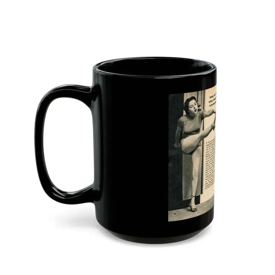 Jeanne Carmen #324 - Page 86 & 87 Pages 2 & 3 of 5 with 2 B&W Pin-Up Pics from PHOTO Digest Mag. Sept. '53 (Vintage Female Icon) Black Coffee Mug - Go Mug Yourself