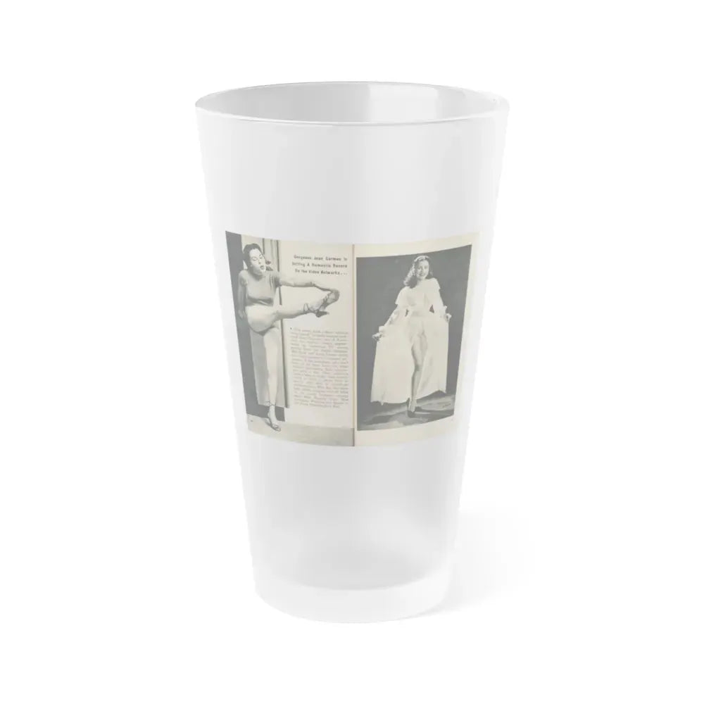Jeanne Carmen #324 - Page 86 & 87 Pages 2 & 3 of 5 with 2 B&W Pin-Up Pics from PHOTO Digest Mag. Sept. '53 (Vintage Female Icon) Frosted Pint Glass 16oz 16oz Frosted - Go Mug Yourself
