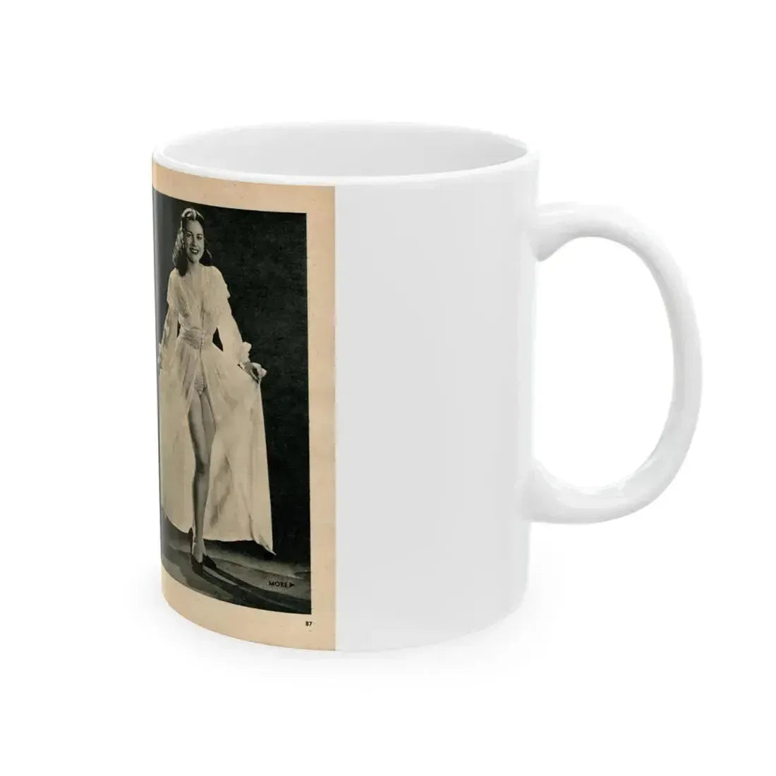 Jeanne Carmen #324 - Page 86 & 87 Pages 2 & 3 of 5 with 2 B&W Pin-Up Pics from PHOTO Digest Mag. Sept. '53 (Vintage Female Icon) White Coffee Mug - Go Mug Yourself