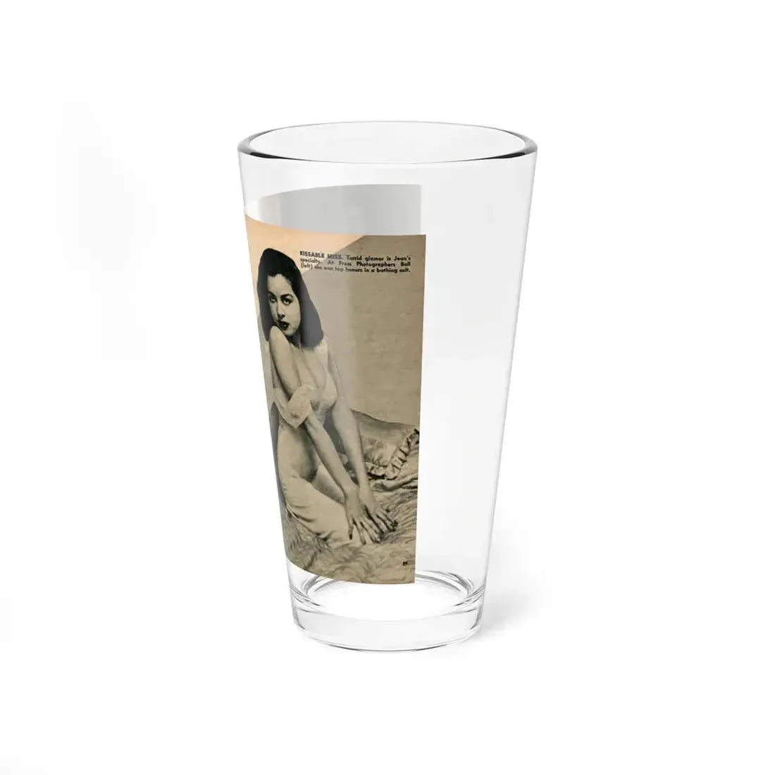 Jeanne Carmen #325 - Page 88 & 89 Pages 4 & 5 of 5 with 2 B&W Pin-Up Pics & 1 B&W Glamour Pic from PHOTO Digest Mag. Sept. '53 (Vintage Female Icon) Pint Glass 16oz - Go Mug Yourself