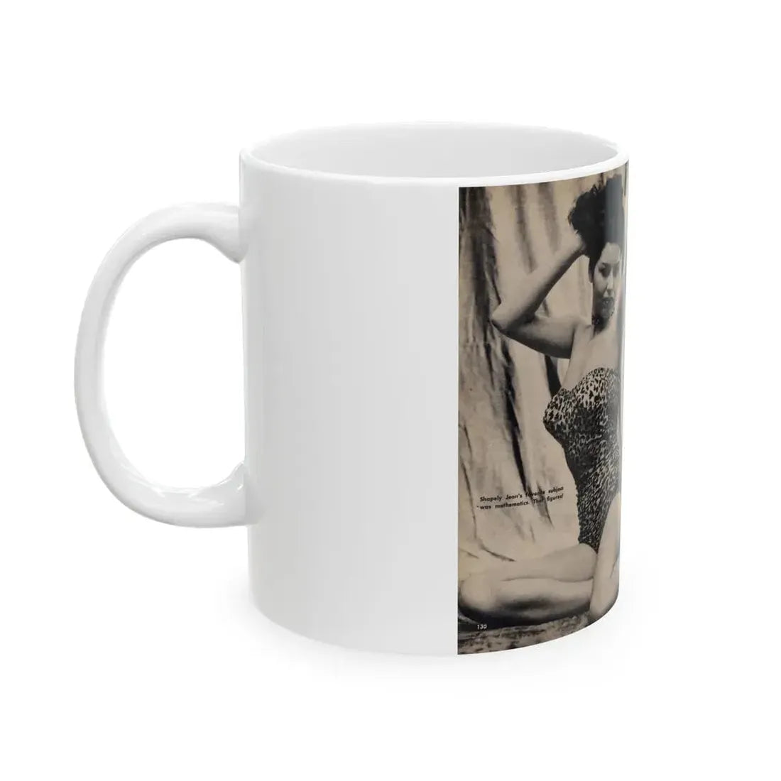 Jeanne Carmen #326 - Page 130 & 131 Pages 1 & 2 of 3 with 2 B&W Pin-Up Pics from TAB Digest Mag. Jan. '54 (Vintage Female Icon) White Coffee Mug - Go Mug Yourself