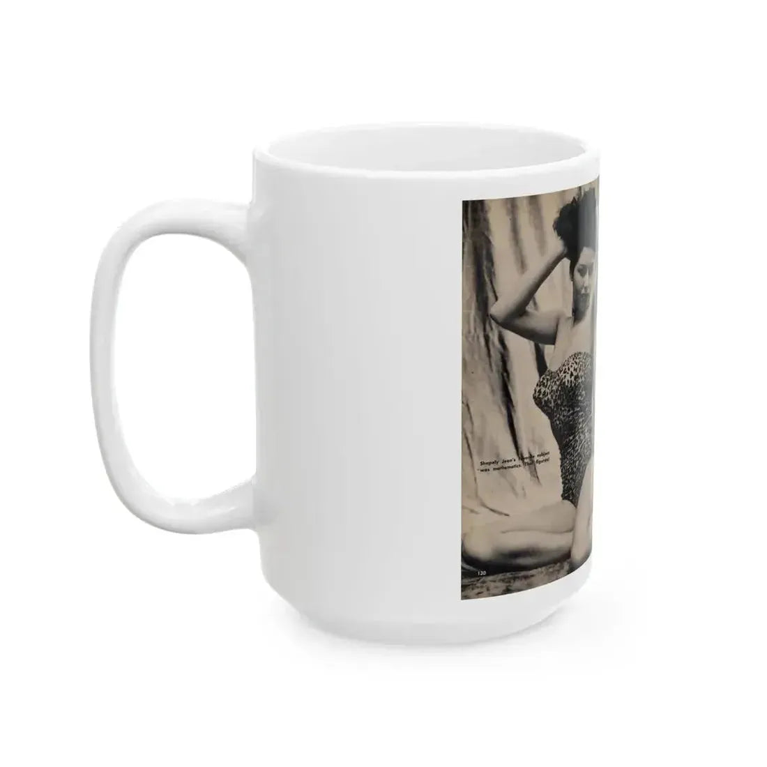 Jeanne Carmen #326 - Page 130 & 131 Pages 1 & 2 of 3 with 2 B&W Pin-Up Pics from TAB Digest Mag. Jan. '54 (Vintage Female Icon) White Coffee Mug - Go Mug Yourself