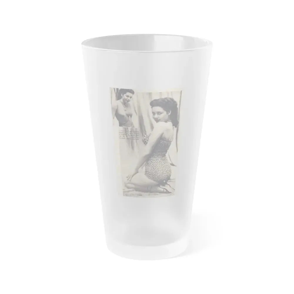 Jeanne Carmen #327 - Page 132 Pages 3 of 3 with 1 B&W Pin-Up Pic also B&W Glamour Shot from TAB Digest Mag. Jan. '54 (Vintage Female Icon) Frosted Pint Glass 16oz 16oz Frosted - Go Mug Yourself