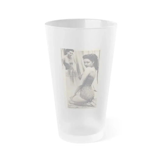 Jeanne Carmen #327 - Page 132 Pages 3 of 3 with 1 B&W Pin-Up Pic also B&W Glamour Shot from TAB Digest Mag. Jan. '54 (Vintage Female Icon) Frosted Pint Glass 16oz 16oz Frosted - Go Mug Yourself