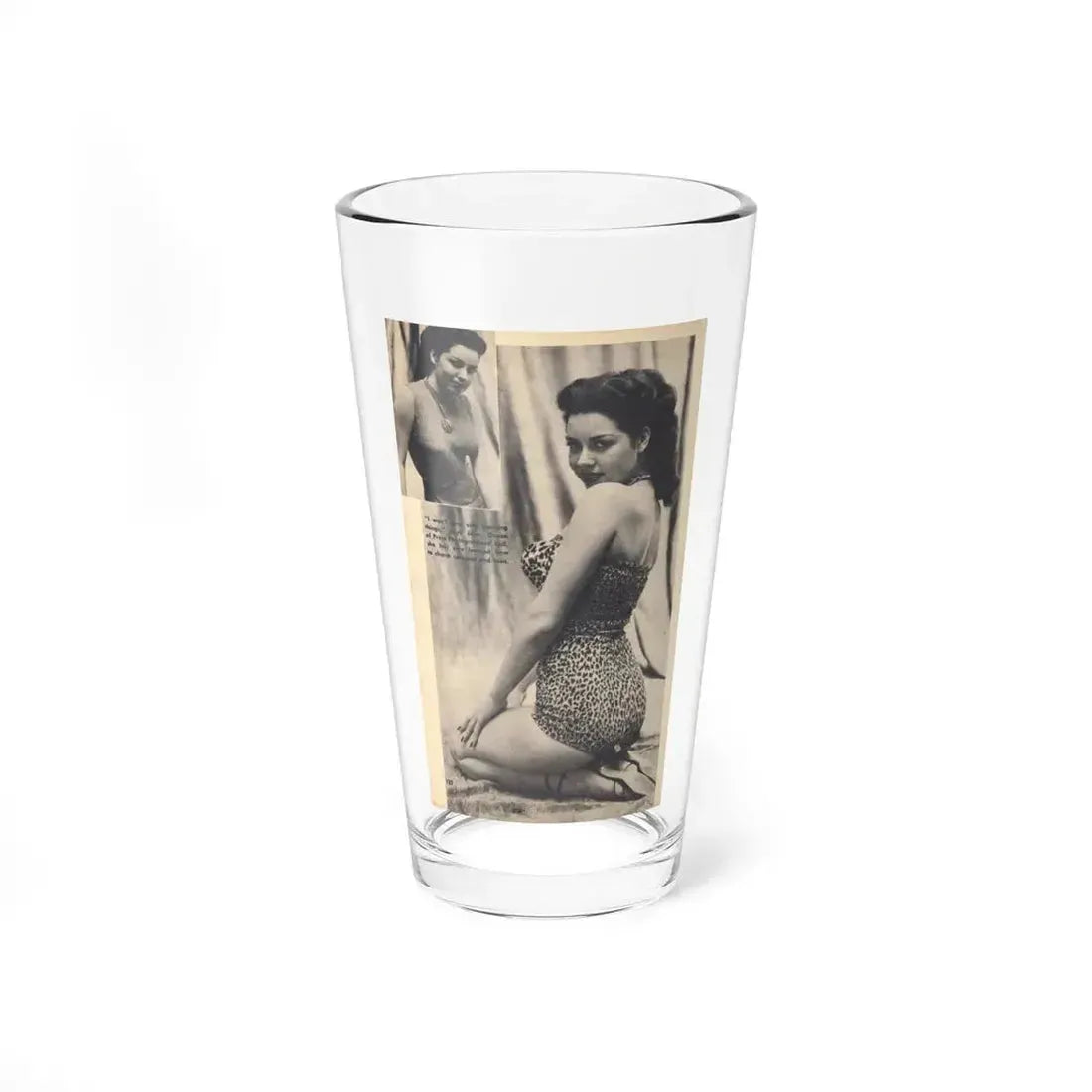 Jeanne Carmen #327 - Page 132 Pages 3 of 3 with 1 B&W Pin-Up Pic also B&W Glamour Shot from TAB Digest Mag. Jan. '54 (Vintage Female Icon) Pint Glass 16oz 16oz - Go Mug Yourself