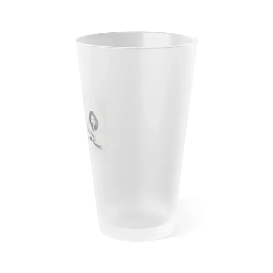 Jeanne Carmen #328 - Inside of Back Cover 1 Full Body no feet bummer Nude in Sheet B&W Glamour Cheesecake Pic from VUE Digest Mag. June '52 (Vintage Female Icon) Frosted Pint Glass 16oz - Go Mug Yourself