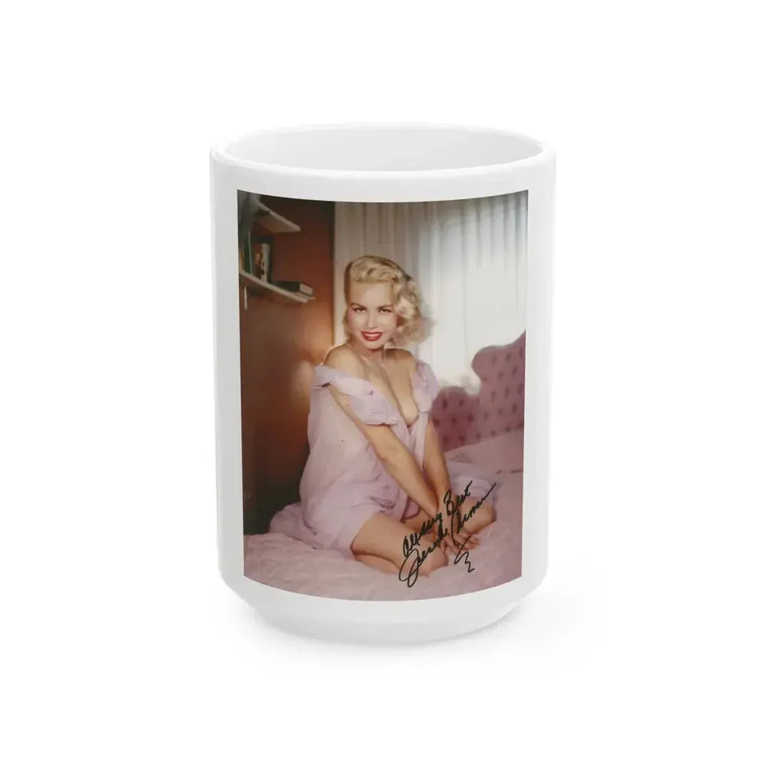 Jeanne Carmen #45 (Vintage Female Icon) White Coffee Mug 15oz - Go Mug Yourself