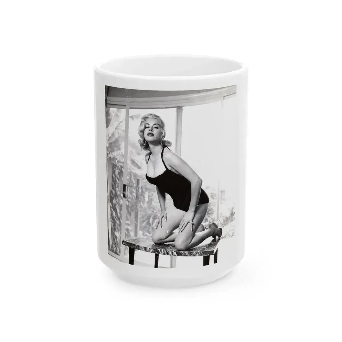 Jeanne Carmen #50 (Vintage Female Icon) White Coffee Mug 15oz - Go Mug Yourself