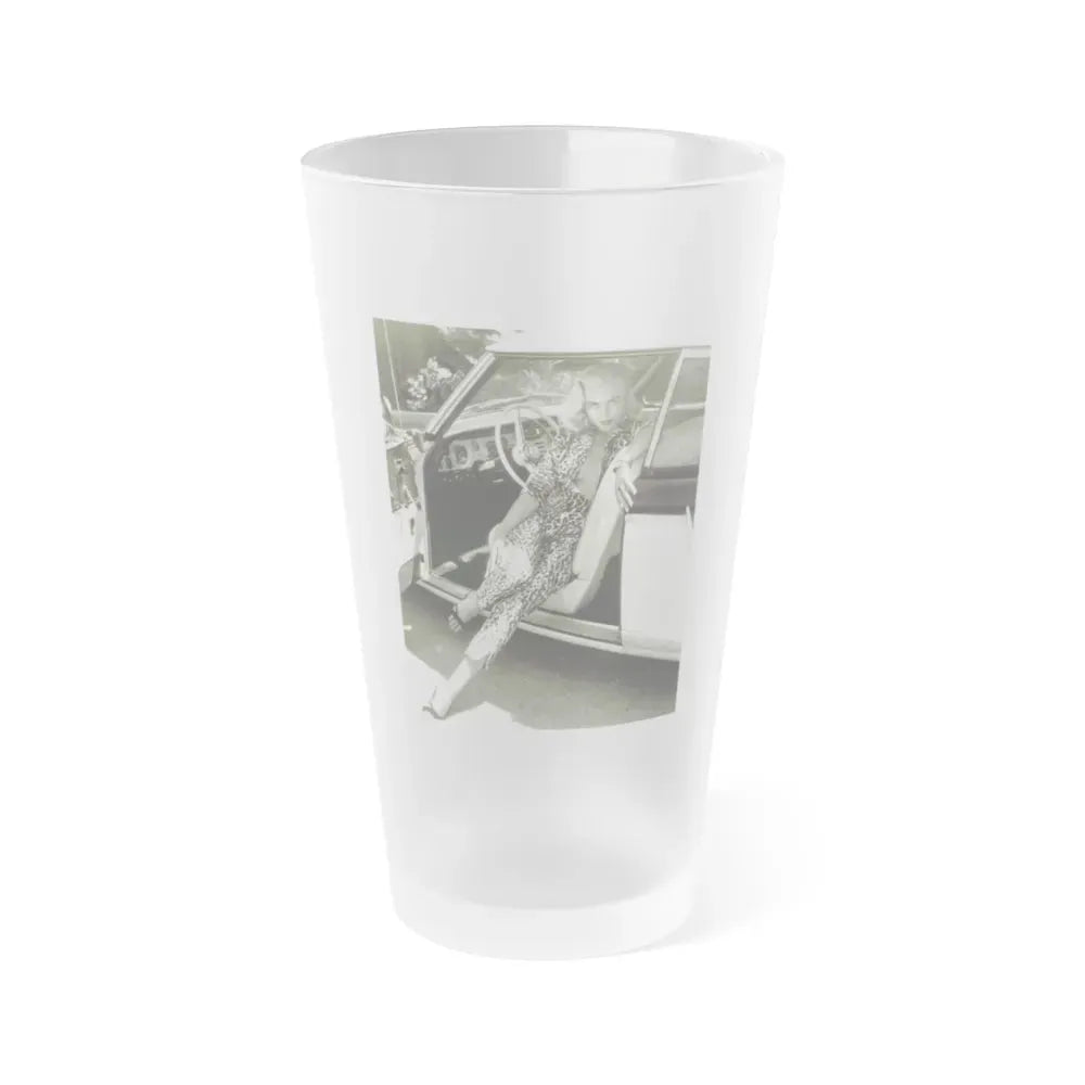 Jeanne Carmen #52 (Vintage Female Icon) Frosted Pint Glass 16oz 16oz Frosted - Go Mug Yourself