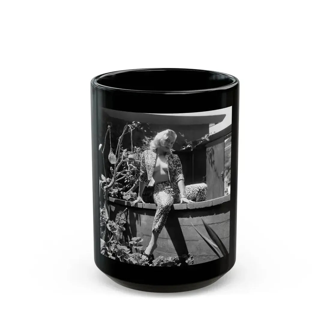 Jeanne Carmen #53 (Vintage Female Icon) Black Coffee Mug 15oz - Go Mug Yourself