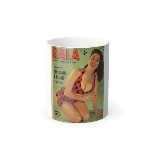 Jeanne Carmen #73 - Jeanne on Cover in Color of GALA Mag. '55 (Vintage Female Icon) Color Changing Coffee Mug 11oz - Go Mug Yourself
