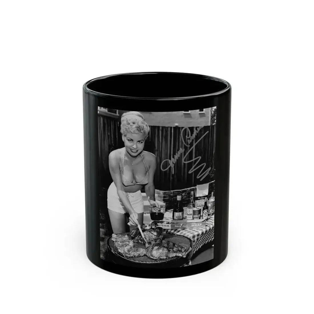 Jeanne Carmen #84 1 (Vintage Female Icon) Black Coffee Mug 11oz - Go Mug Yourself