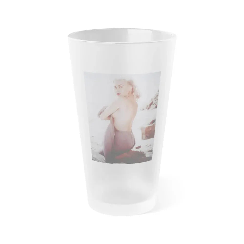 Jeanne Carmen #88 (Vintage Female Icon) Frosted Pint Glass 16oz 16oz Frosted - Go Mug Yourself