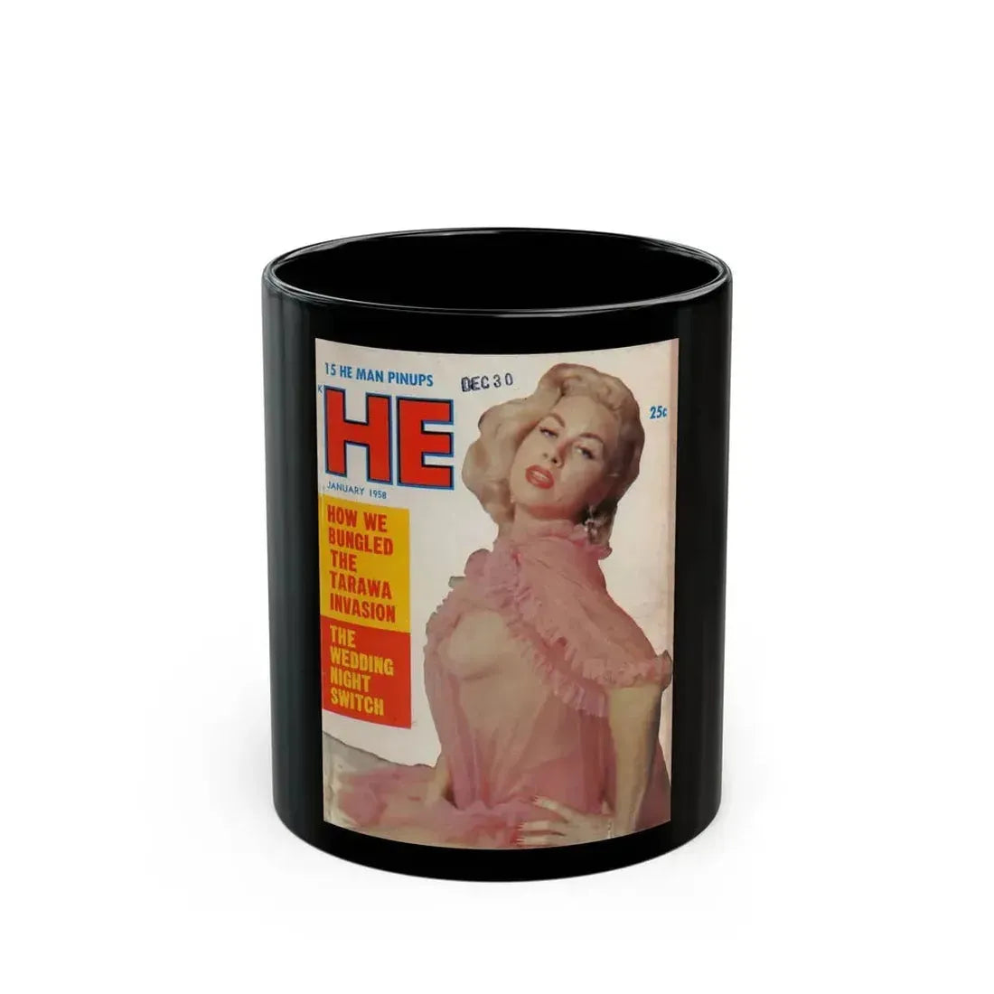 Jeanne Carmen #89 - Mag. Cover (Vintage Female Icon) Black Coffee Mug 11oz - Go Mug Yourself