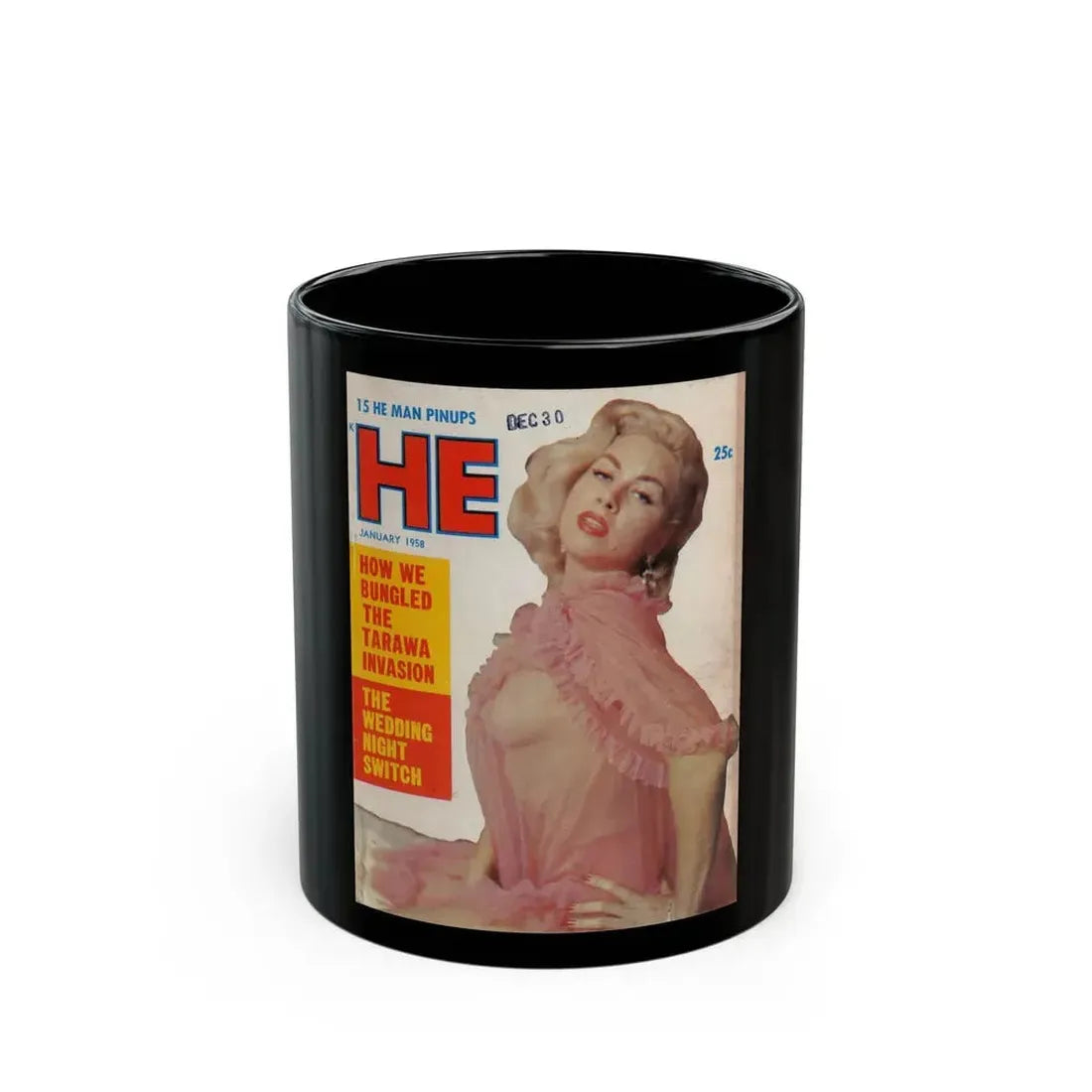 Jeanne Carmen #89 - Mag. Cover (Vintage Female Icon) Black Coffee Mug 11oz - Go Mug Yourself