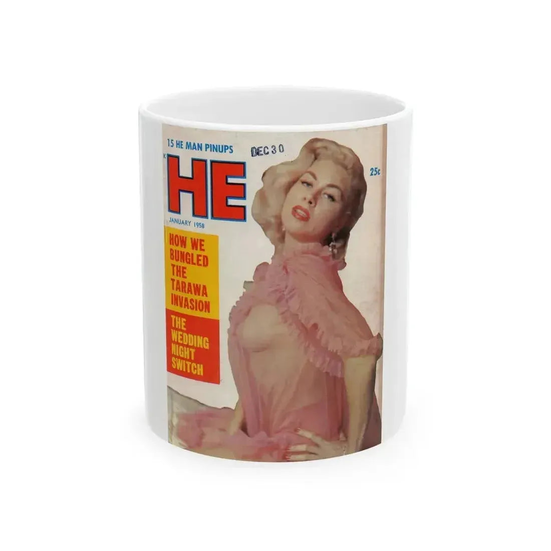 Jeanne Carmen #89 - Mag. Cover (Vintage Female Icon) White Coffee Mug 11oz - Go Mug Yourself