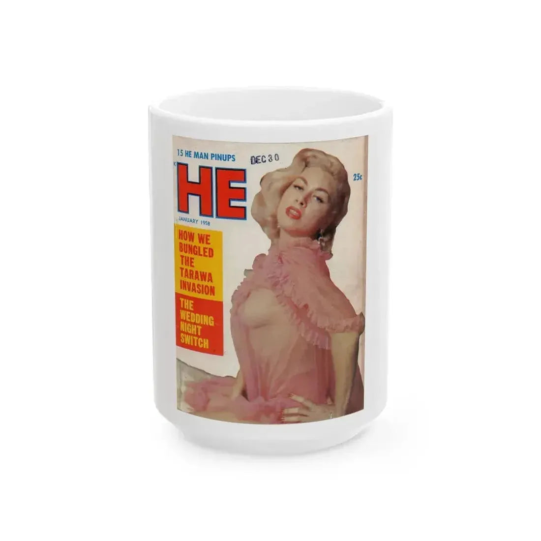 Jeanne Carmen #89 - Mag. Cover (Vintage Female Icon) White Coffee Mug 15oz - Go Mug Yourself