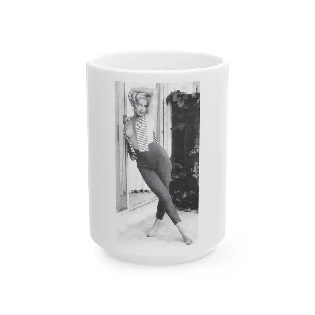 Jeanne Carmen #97 (Vintage Female Icon) White Coffee Mug 15oz - Go Mug Yourself