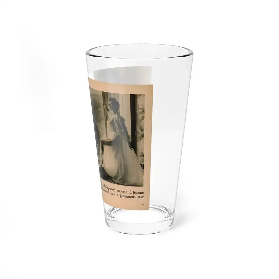 Jeanne Crain #103 - Pages 3 & 4 of 7 with, 3 B&W Photos, Captions & Article from Sensation Digest Mag. '54 (Vintage Female Icon) Pint Glass 16oz - Go Mug Yourself