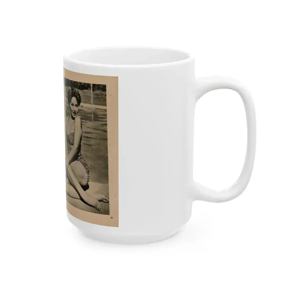 Jeanne Crain #104 - Pages 5 & 6 of 7 with, 3 B&W Photos & 1 Caption from Sensation Digest Mag. '54 (Vintage Female Icon) White Coffee Mug - Go Mug Yourself