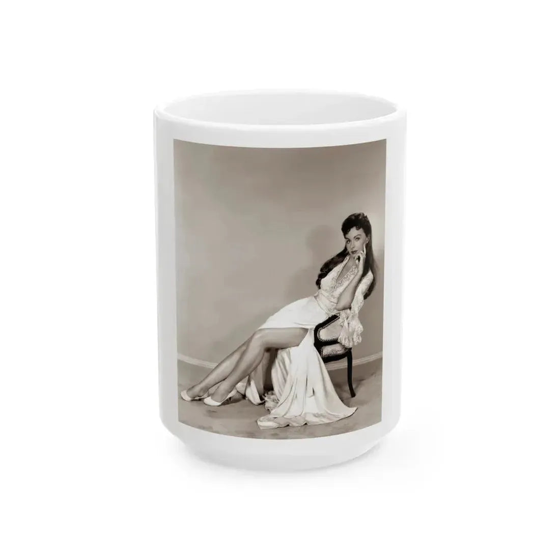 Jeanne Crain #146 (Vintage Female Icon) White Coffee Mug 15oz - Go Mug Yourself