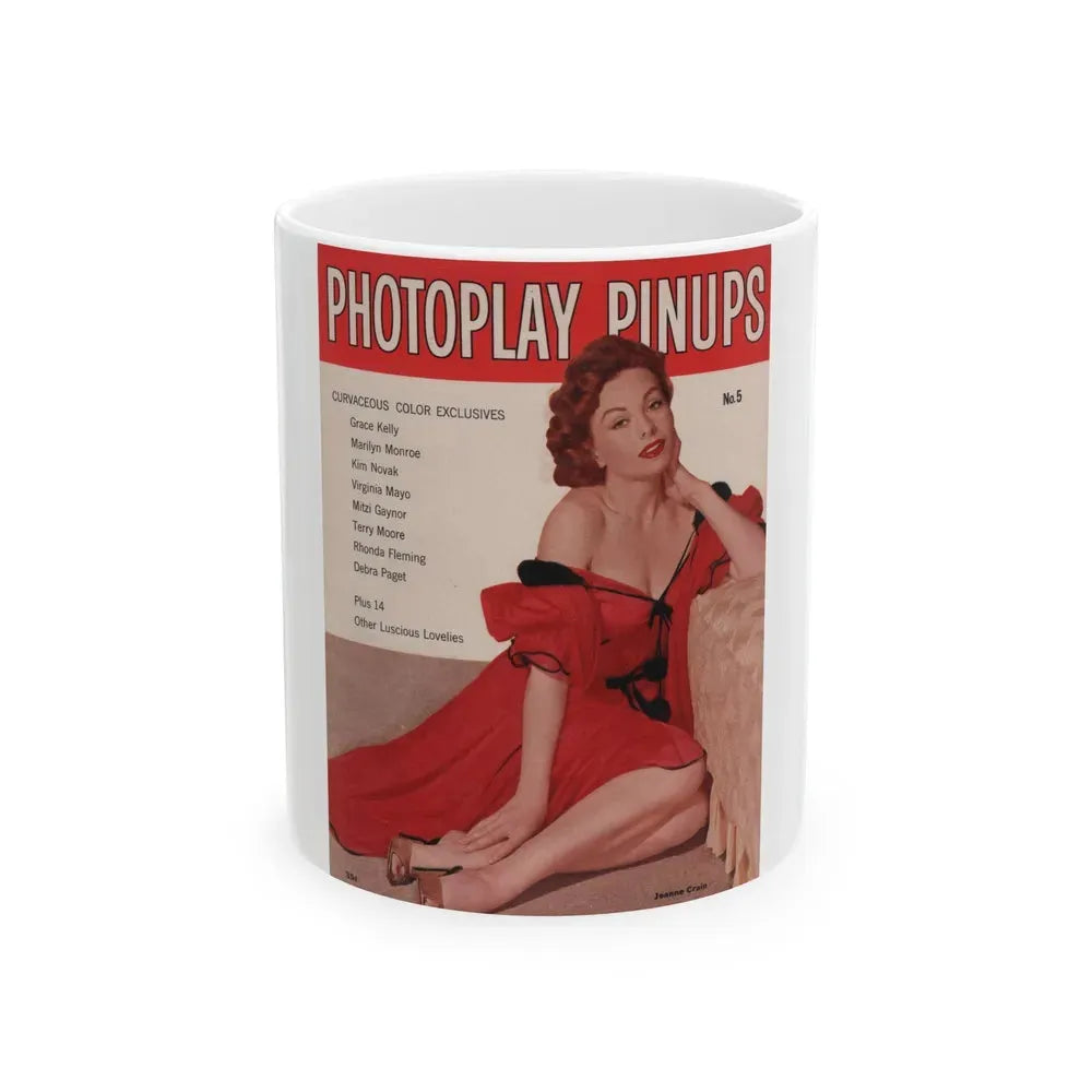 Jeanne Crain #187 - Photoplay Pin-Ups Magazine Issue #5 (Vintage Female Icon) White Coffee Mug 11oz - Go Mug Yourself