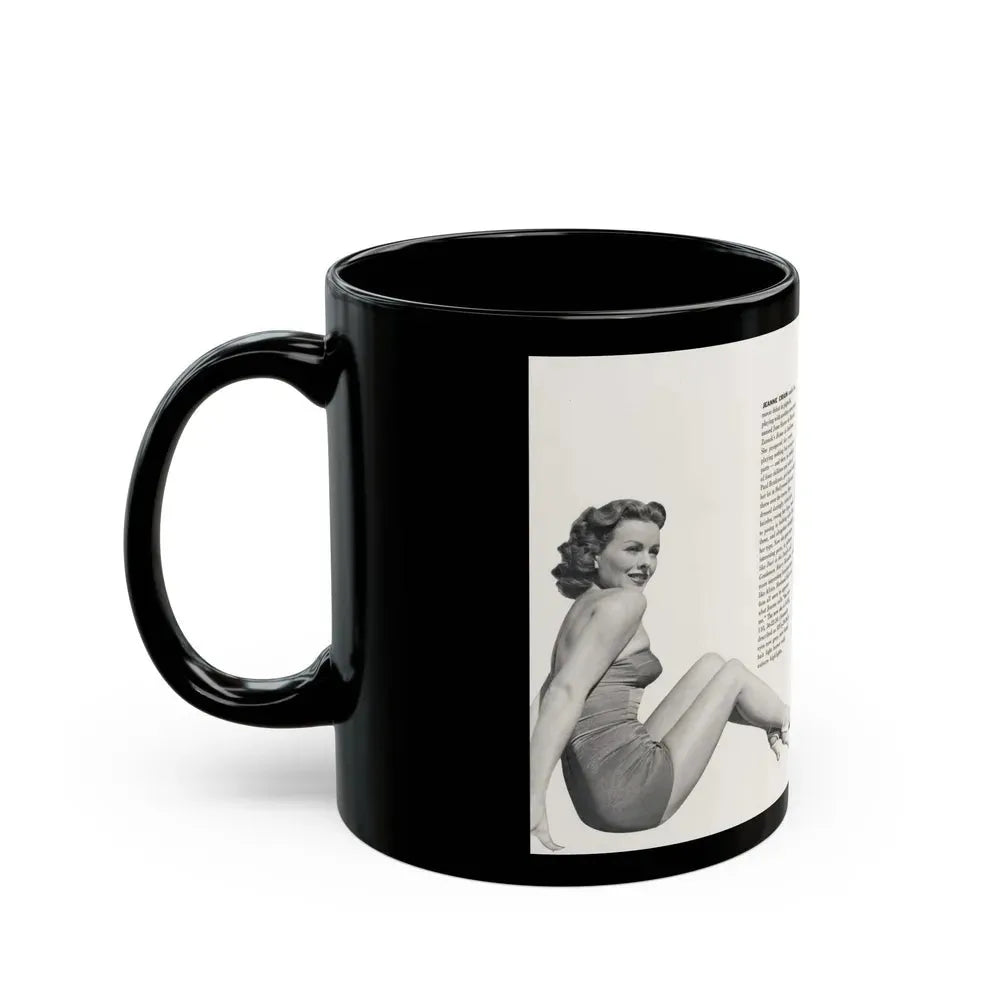 Jeanne Crain #189 - Modern Screen Pin-Ups Magazine Issue #1 (Vintage Female Icon) Black Coffee Mug - Go Mug Yourself
