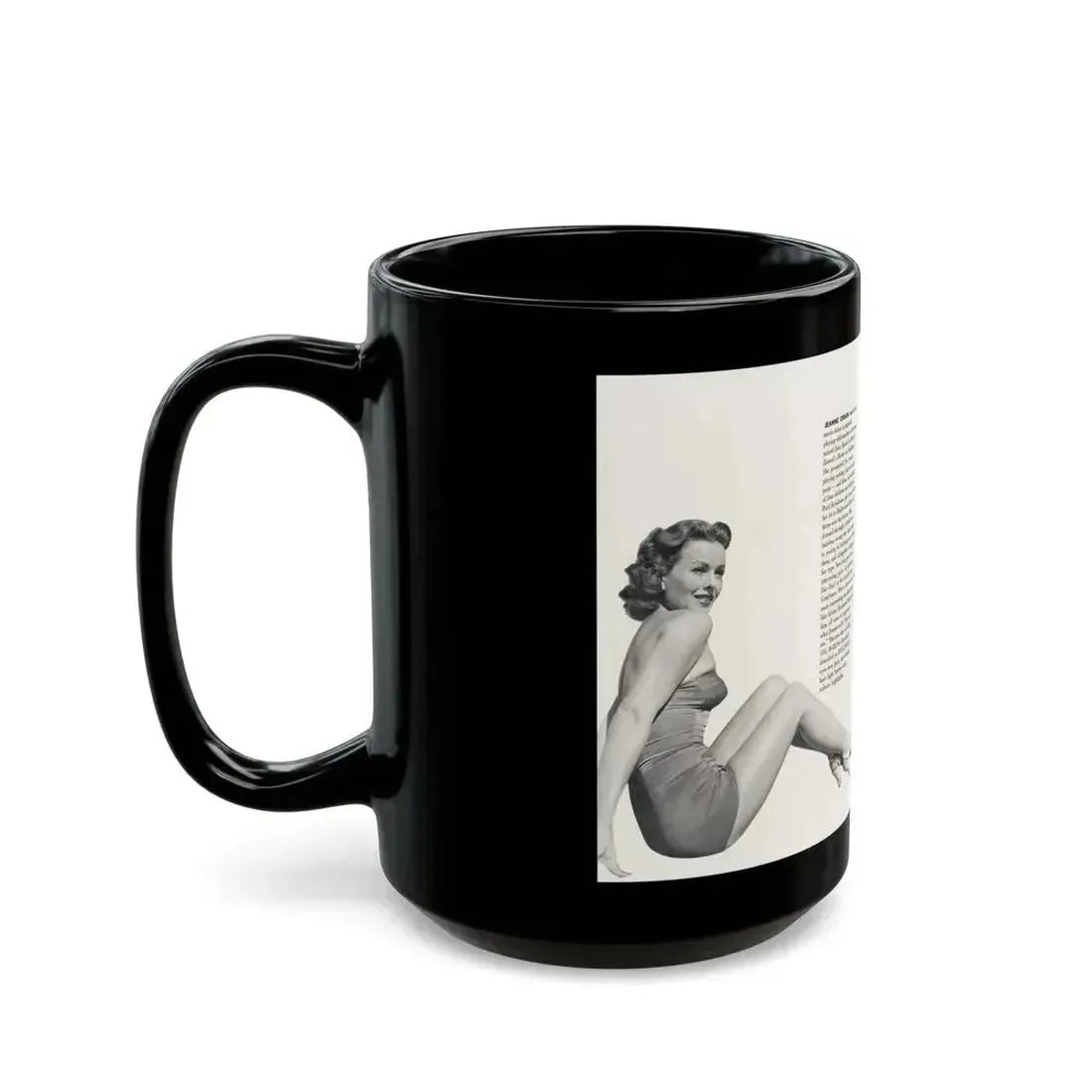 Jeanne Crain #189 - Modern Screen Pin-Ups Magazine Issue #1 (Vintage Female Icon) Black Coffee Mug - Go Mug Yourself