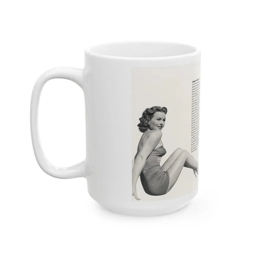 Jeanne Crain #189 - Modern Screen Pin-Ups Magazine Issue #1 (Vintage Female Icon) White Coffee Mug - Go Mug Yourself
