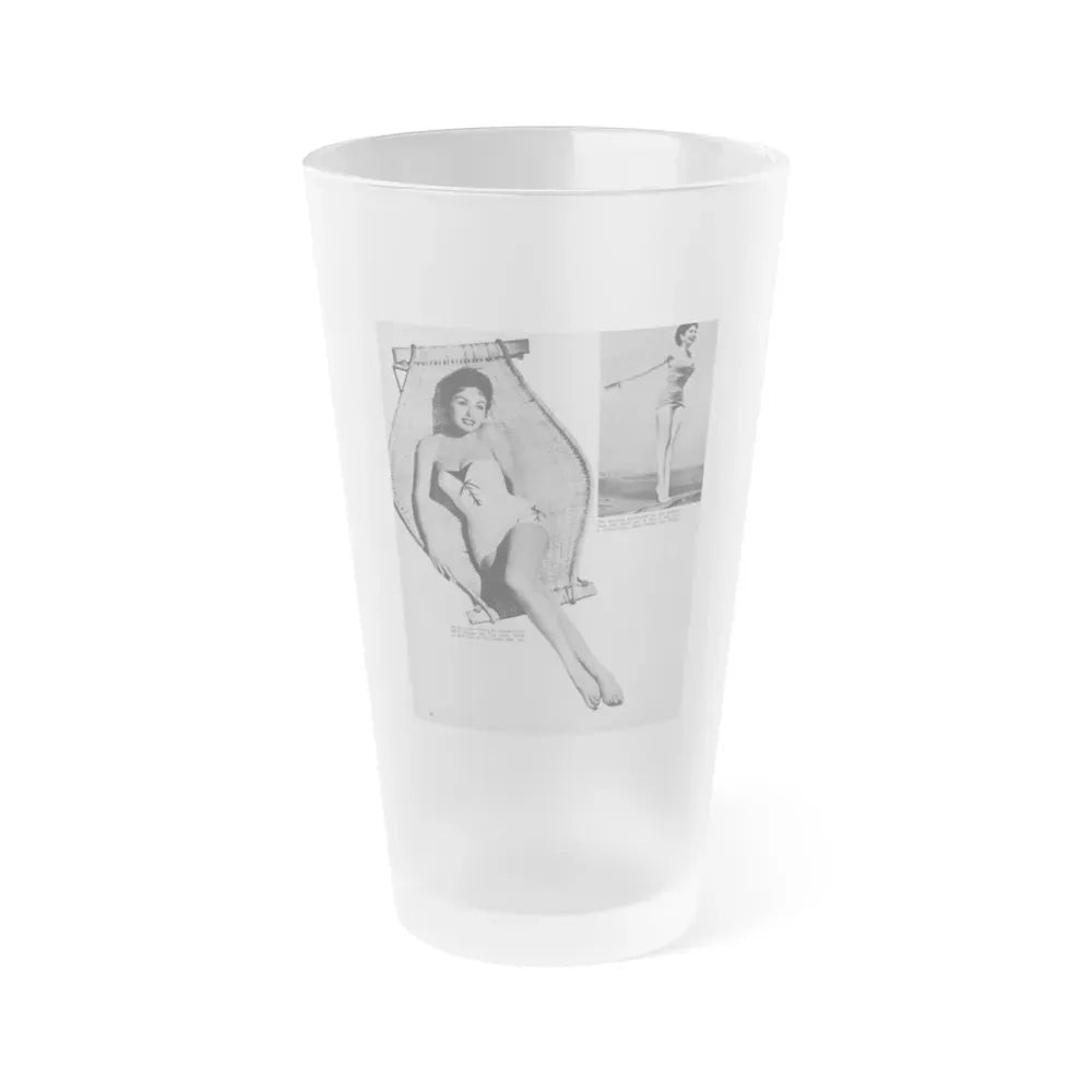 Jeanne Crain #192 - 8.5x10.5 1950's B&W Full Body Page Pin-Up Photo & Caption from Movie Star Magazine (Vintage Female Icon) Frosted Pint Glass 16oz 16oz Frosted - Go Mug Yourself