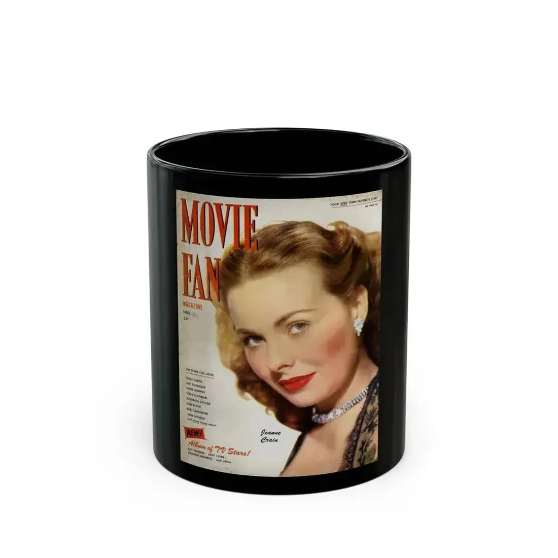 Jeanne Crain #193 - Mag. Cover (Vintage Female Icon) Black Coffee Mug 11oz - Go Mug Yourself