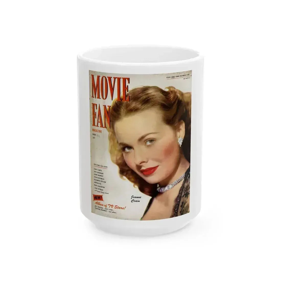 Jeanne Crain #193 - Mag. Cover (Vintage Female Icon) White Coffee Mug 15oz - Go Mug Yourself
