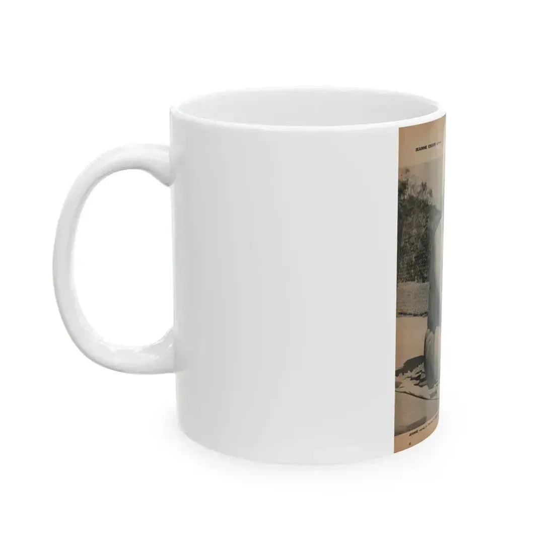 Jeanne Crain #194 - 8.5x10.5 Circa 50's B&W Full Body Magazine Page Photo (Vintage Female Icon) White Coffee Mug - Go Mug Yourself