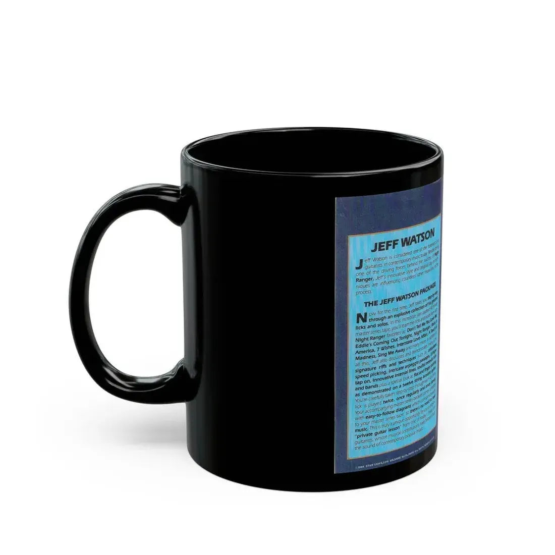 JEFF WATSON STAR LICKS MASTER SERIES (VHS COVER) - Black Coffee Mug - Go Mug Yourself
