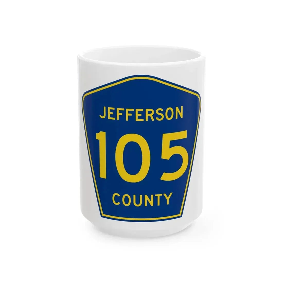 Jefferson County Route 105 AL (Alabama) (Road Sign) White Coffee Mug 15oz - Go Mug Yourself