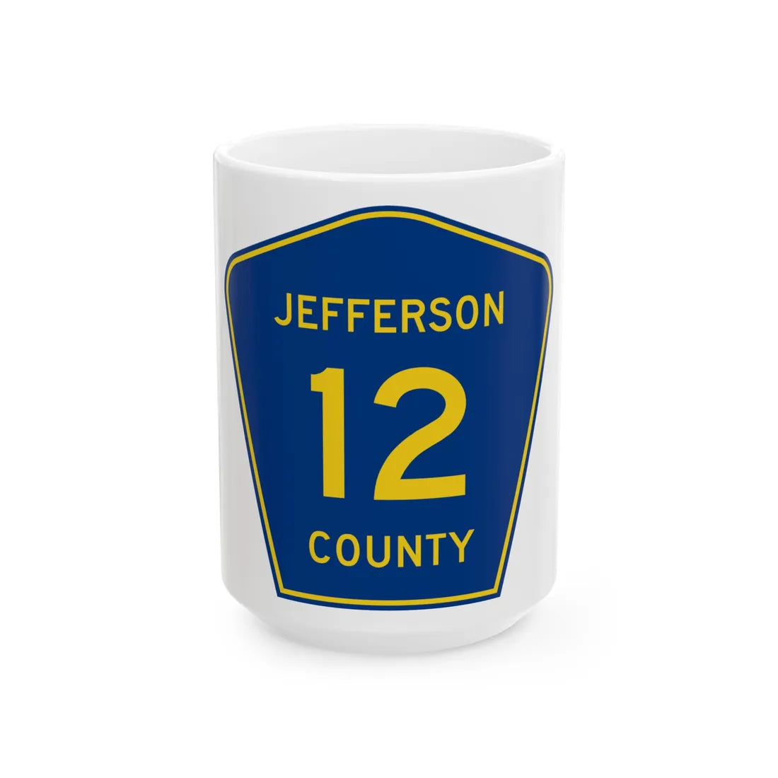 Jefferson County Route 12 AL (Alabama) (Road Sign) White Coffee Mug 15oz - Go Mug Yourself