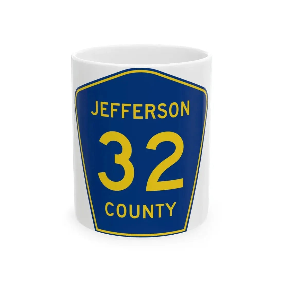 Jefferson County Route 32 AR (Arkansas) (Road Sign) White Coffee Mug 11oz - Go Mug Yourself