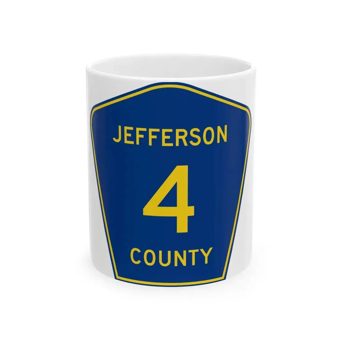 Jefferson County Route 4 AR (Arkansas) (Road Sign) White Coffee Mug 11oz - Go Mug Yourself