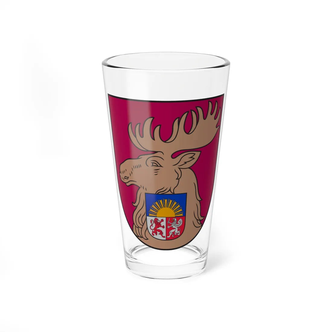 Jelgava COA small (Latvia) (Coat of Arms) Pint Glass 16oz - Go Mug Yourself