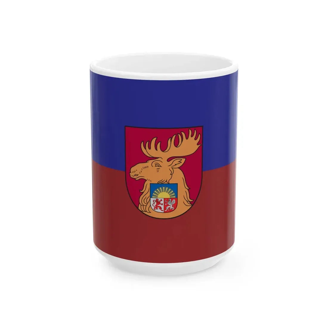 Jelgava flag (Latvia) White Coffee Mug 15oz - Go Mug Yourself