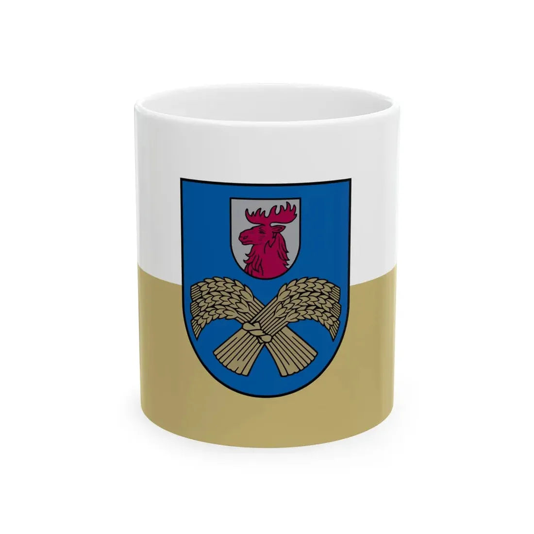 Jelgavas novada karogs (Latvia) White Coffee Mug 11oz - Go Mug Yourself