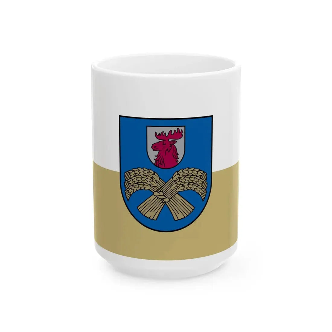 Jelgavas novada karogs (Latvia) White Coffee Mug 15oz - Go Mug Yourself