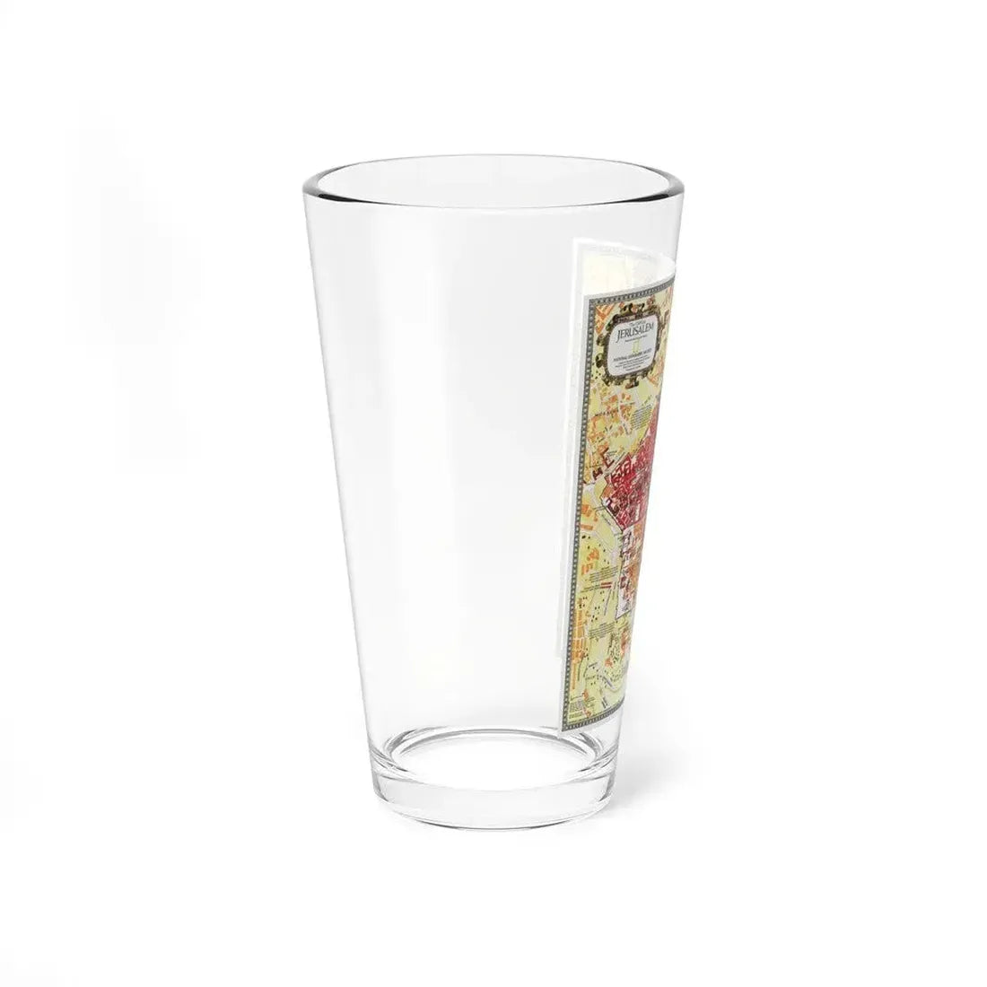 Jerusalem- The Old City (1996) (Map) Pint Glass 16oz - Go Mug Yourself