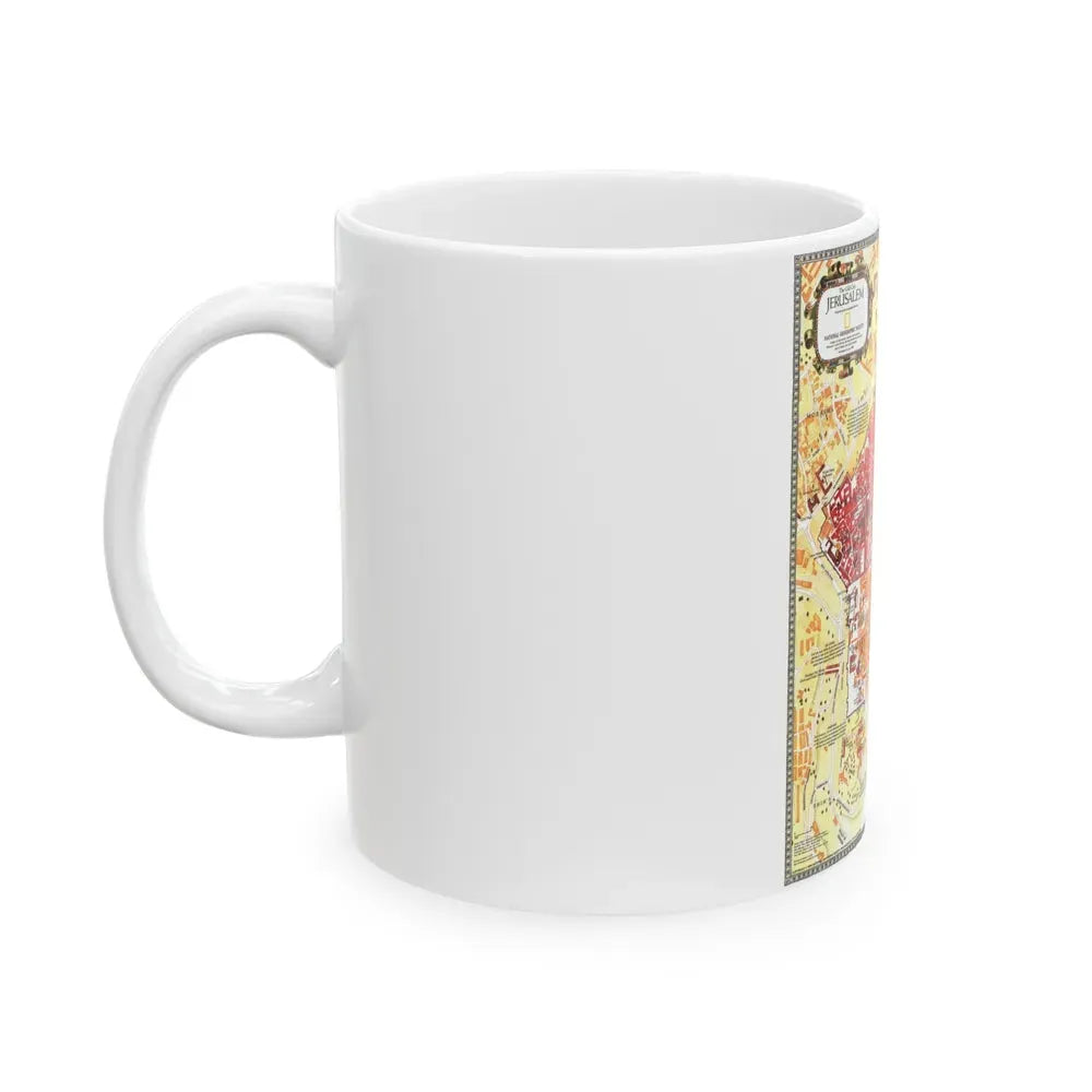 Jerusalem- The Old City (1996) (Map) White Coffee Mug - Go Mug Yourself