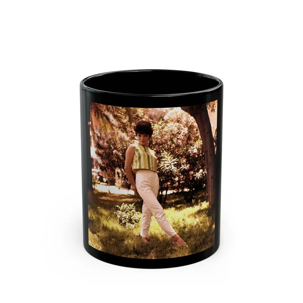Joan Collins #01 (Vintage Female Icon) Black Coffee Mug 11oz - Go Mug Yourself