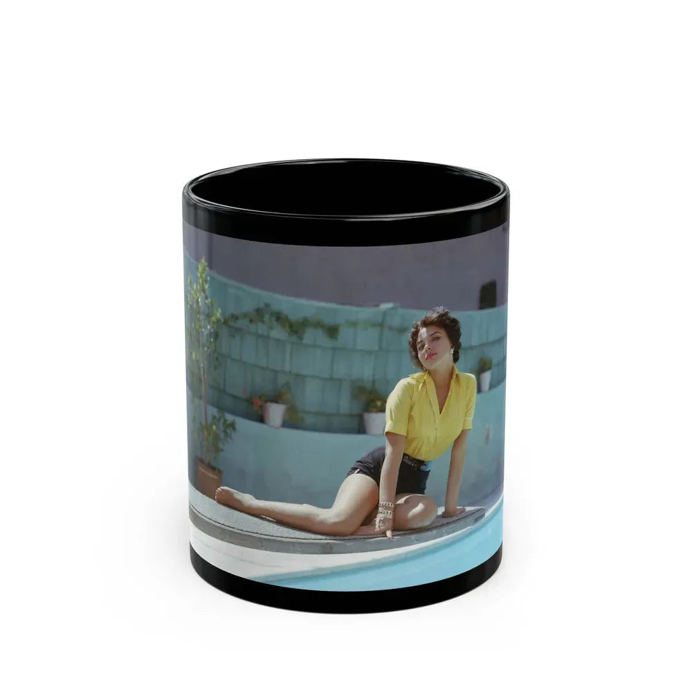Joan Collins #02 (Vintage Female Icon) Black Coffee Mug 11oz - Go Mug Yourself