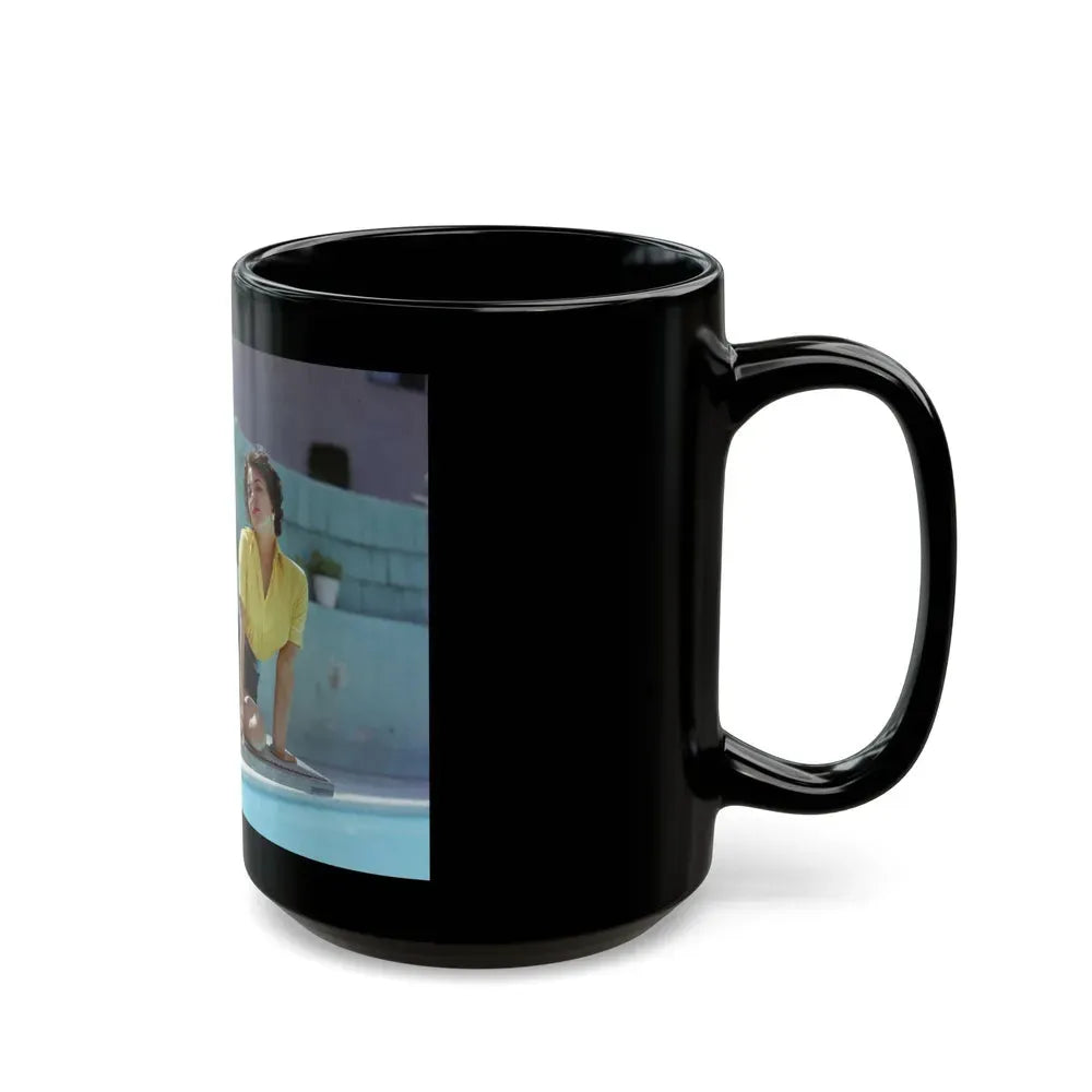 Joan Collins #02 (Vintage Female Icon) Black Coffee Mug - Go Mug Yourself